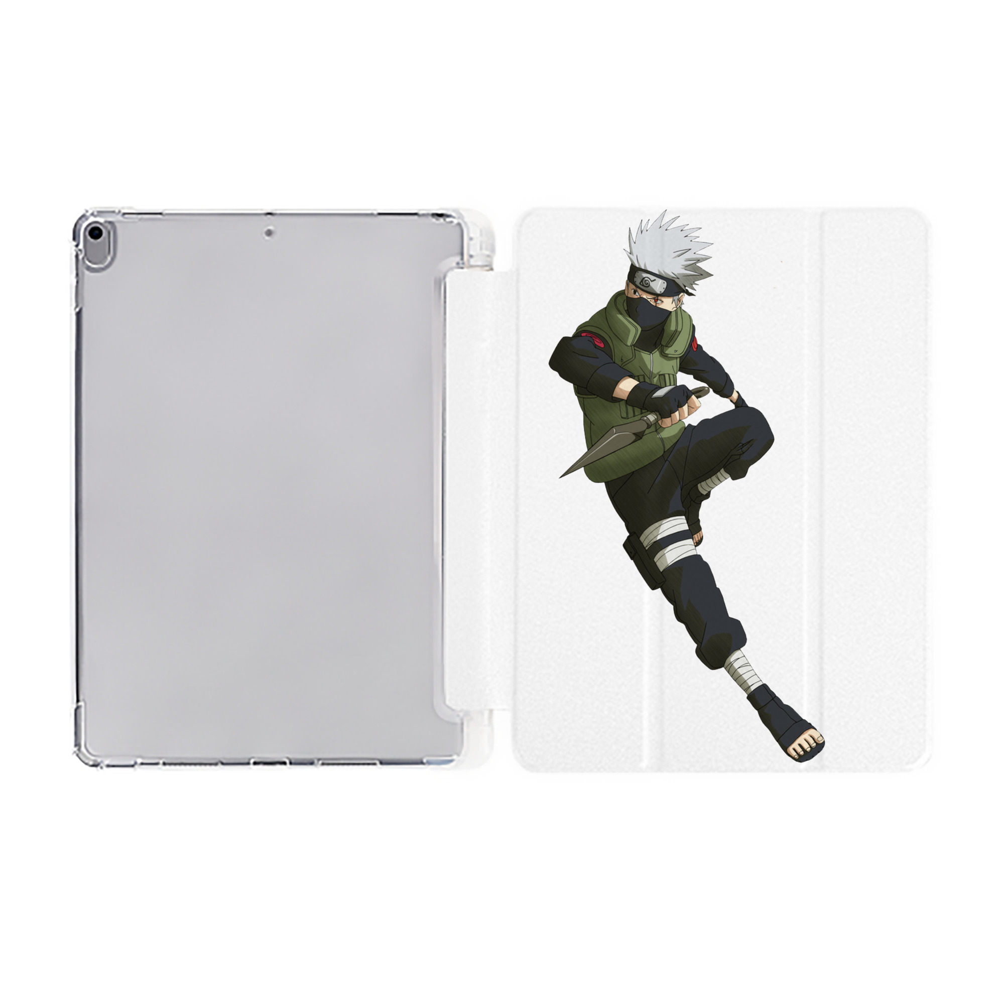（画像用） NARUTO -ナルト- はたけ カカシ Hatake Kakashi IPad ケース ペン収納付き 三つ折りスタンド PUレザー×シリコン 対応機種9.5/10.5/10.9インチ